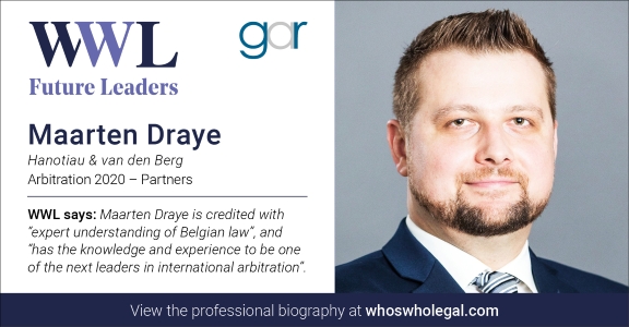 Who's Who Legal recognition badge for Maarten Draye, 2019 edition