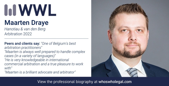 Who's Who Legal recognition badge for Maarten Draye, 2022 edition
