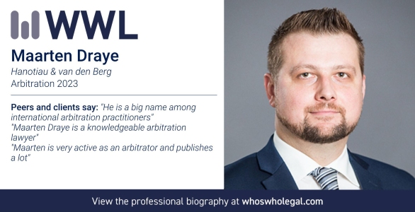 Who's Who Legal recognition badge for Maarten Draye, 2023 edition